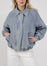 Christine Oversized Bomber Jacket - Light Denim