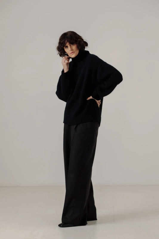 Bare Knitwear Alpaca Heritage Turtleneck - Classic Black
