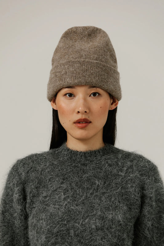 Bare Knitwear Alpaca Andes Beanie - Dark Fawn