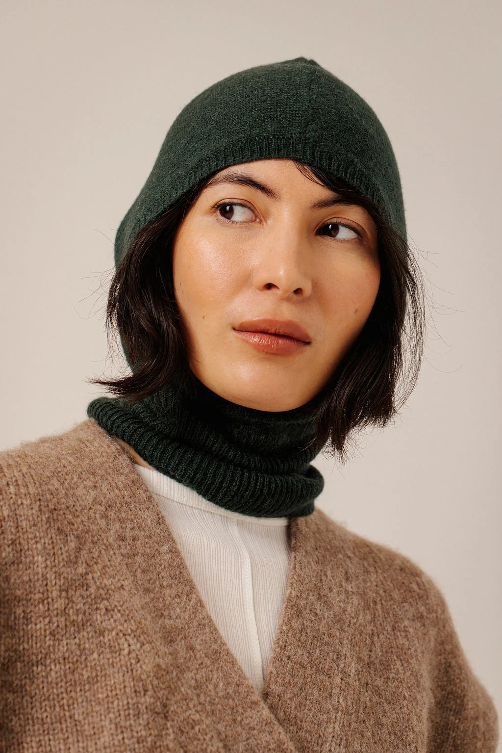 Bare Knitwear Baby Alpaca Balaclava - Emerald