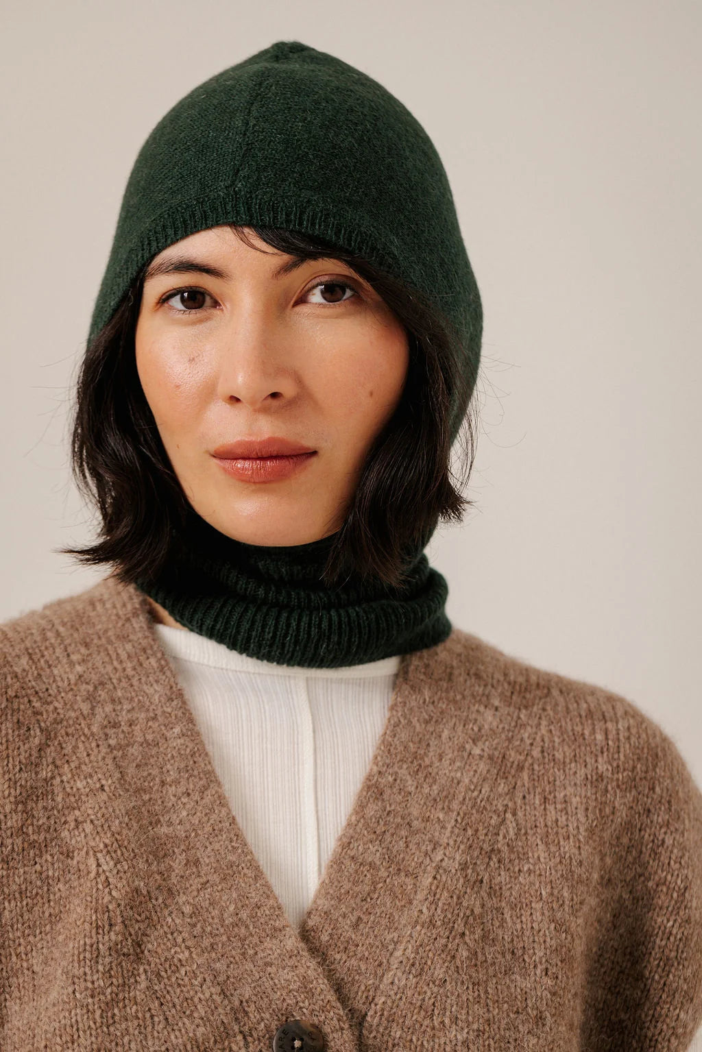 Bare Knitwear Baby Alpaca Balaclava - Emerald