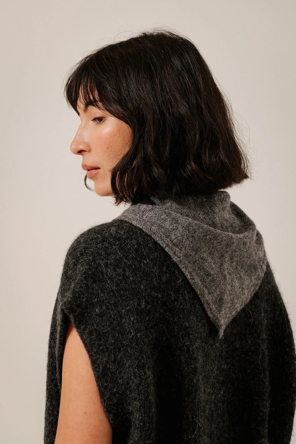 Bare Knitwear Baby Alpaca Bandana - Charcoal
