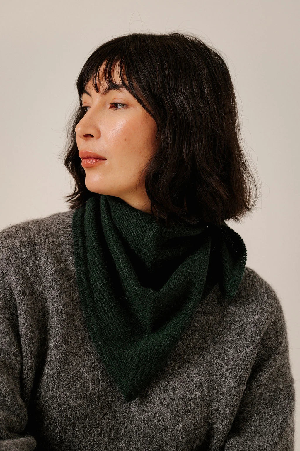 Bare Knitwear Baby Alpaca Bandana - Emerald