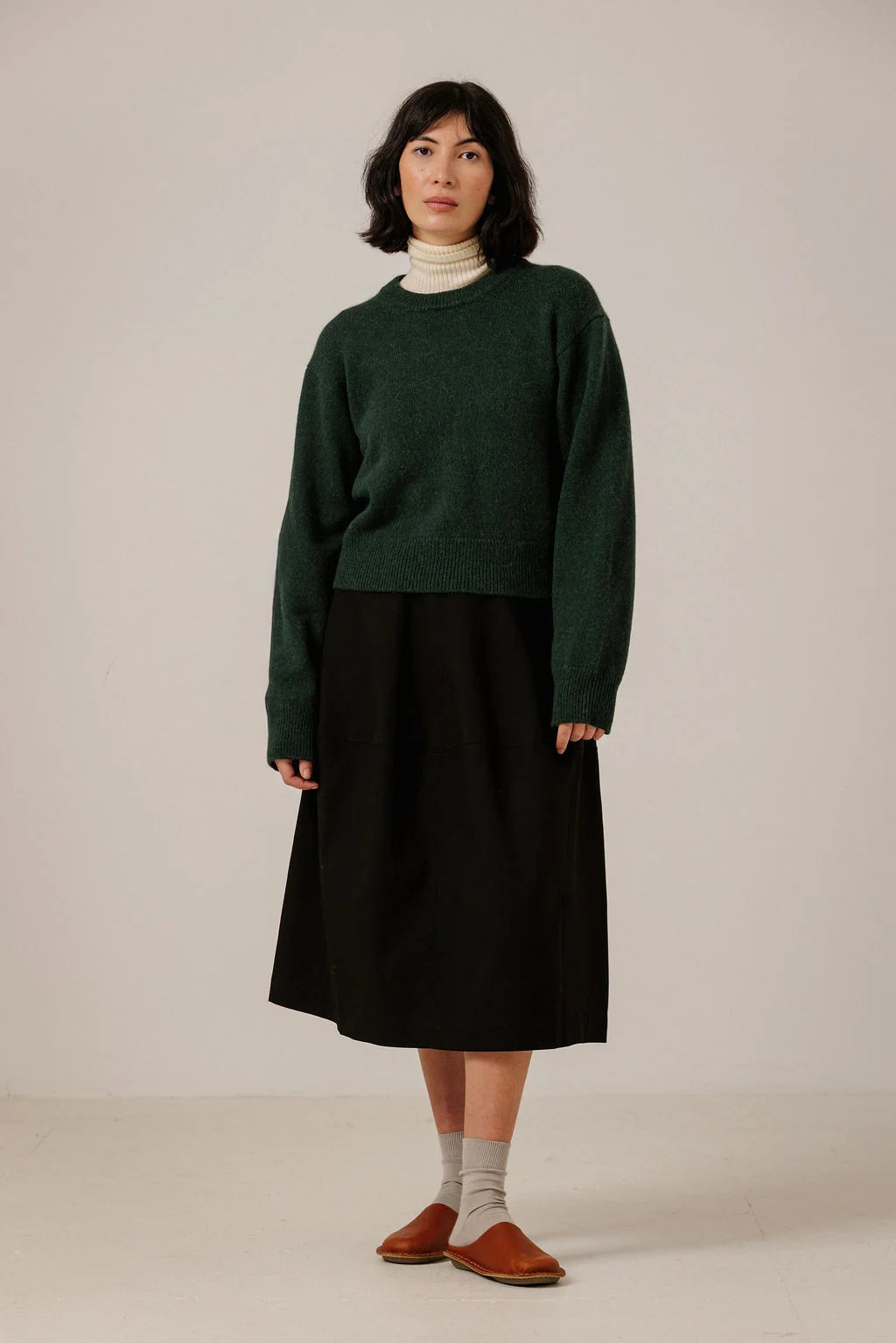 Bare Knitwear Baby Alpaca Crewneck - Emerald