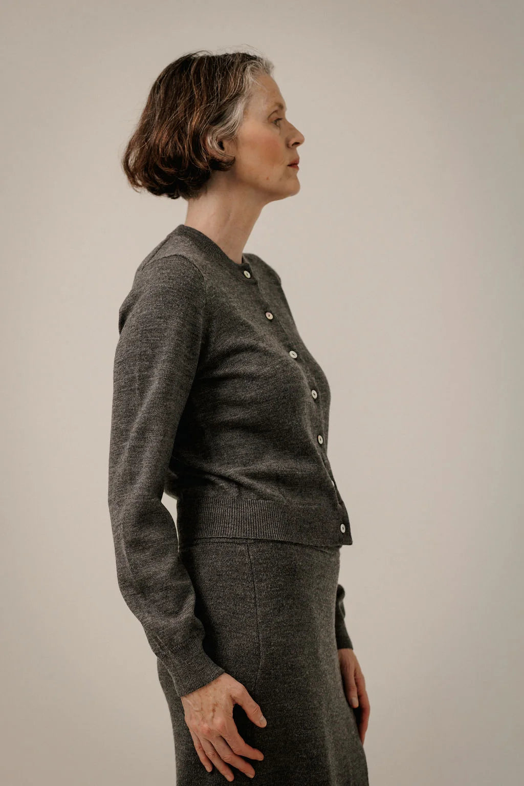 Bare Knitwear Classic Merino Cardigan - Charcoal