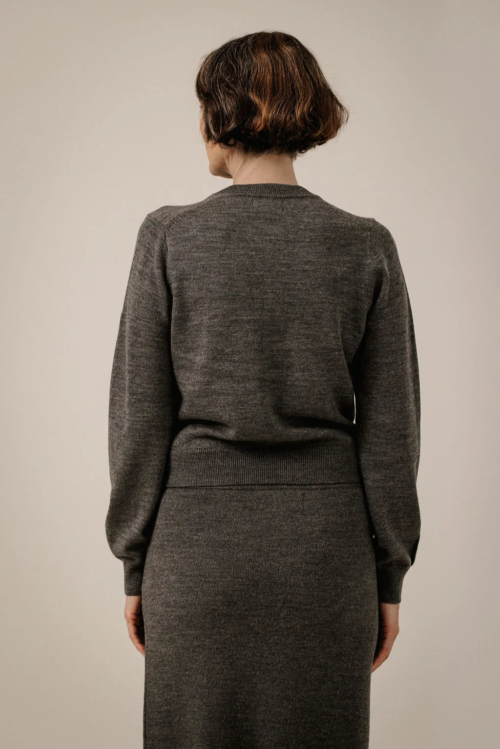 Bare Knitwear Classic Merino Cardigan - Charcoal