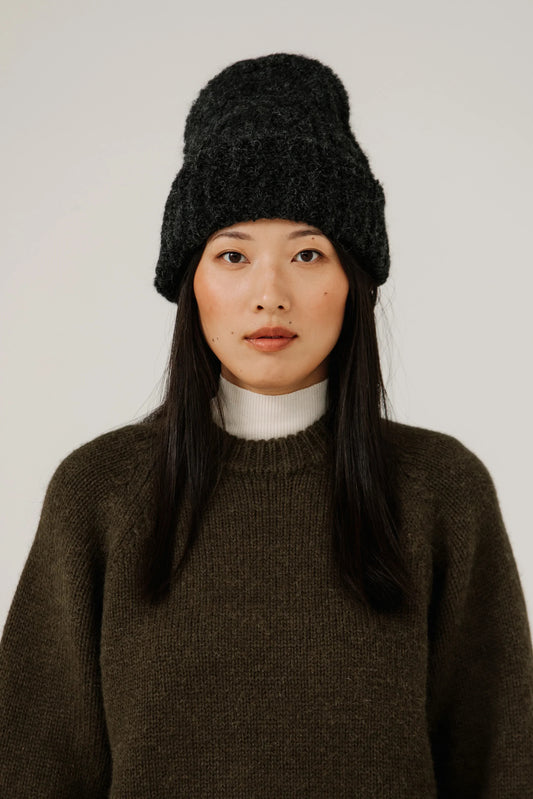 Bare Knitwear Colette Boucle Beanie - Basalt