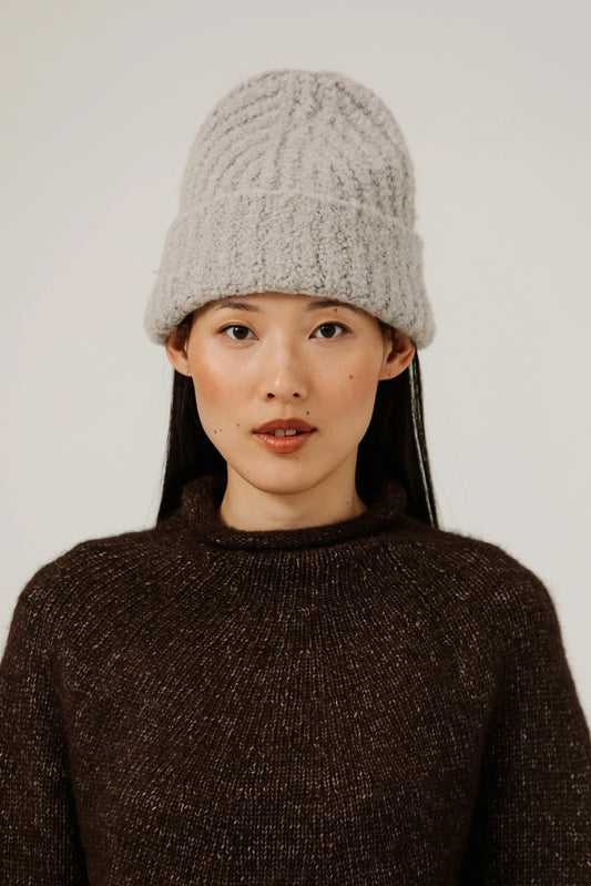 Bare Knitwear Colette Boucle Beanie - Mushroom
