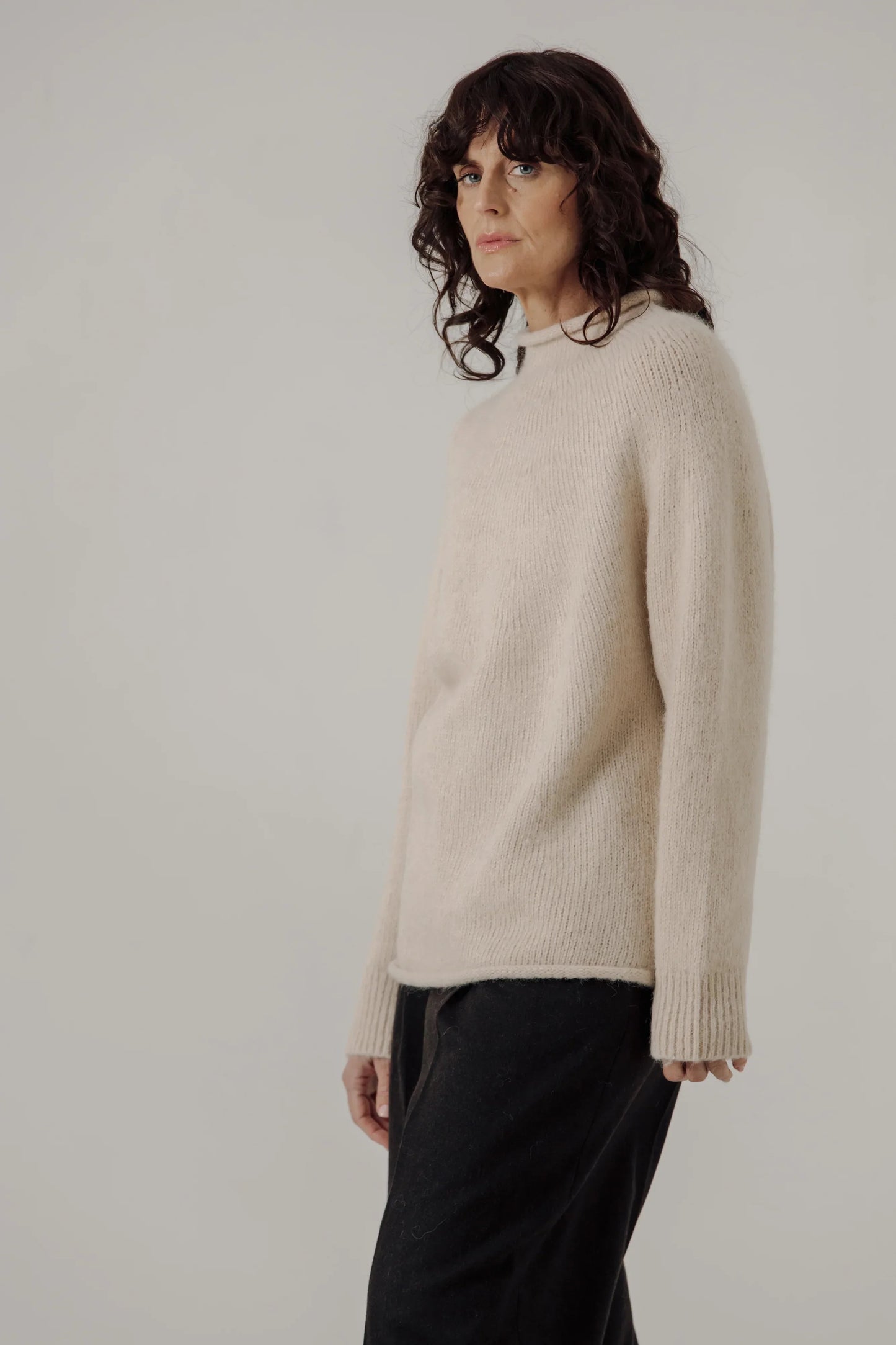 Bare Knitwear Handloom Rollneck Sweater - Cream