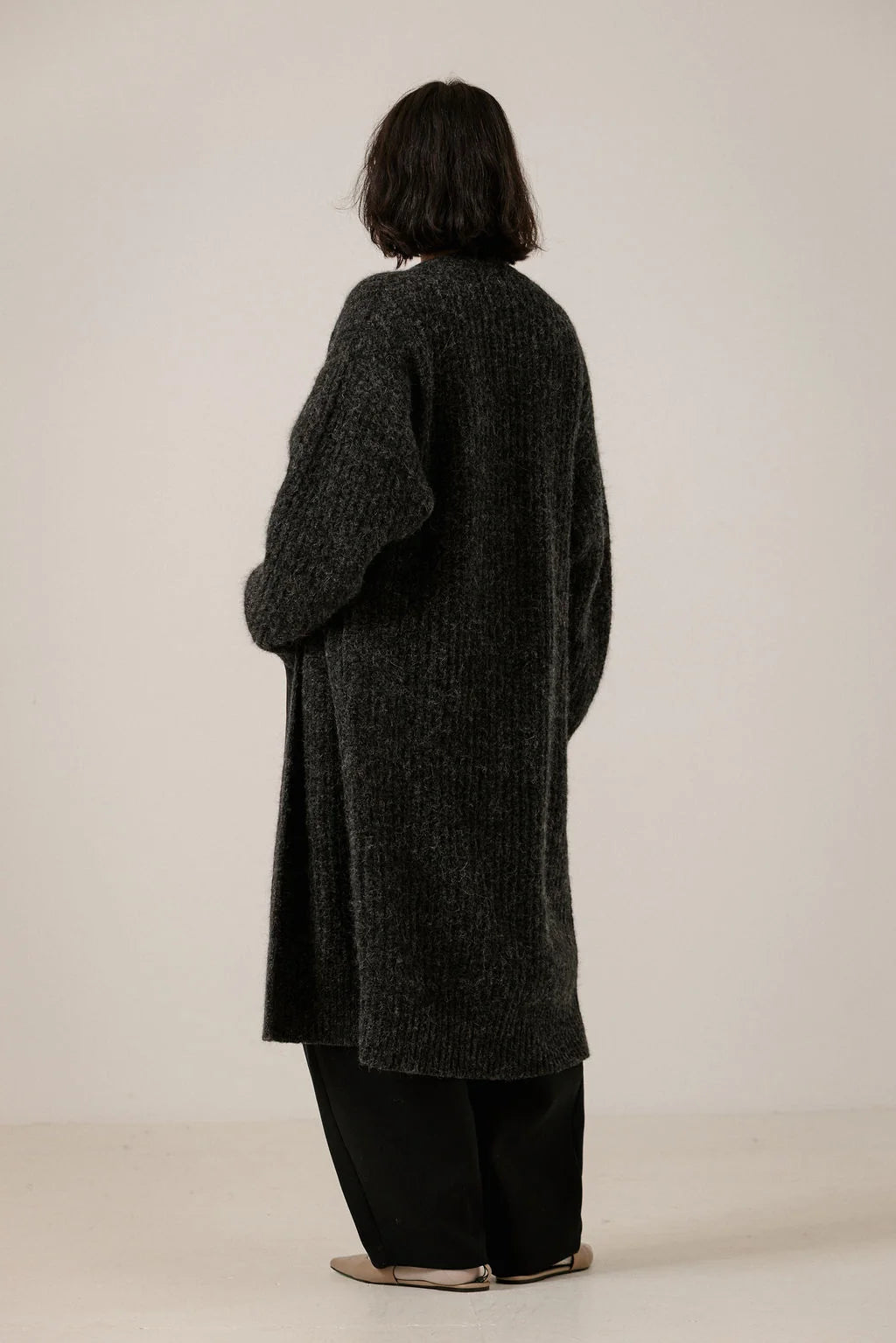 Bare Knitwear Lofty Alpaca Midi Cardigan - Basalt