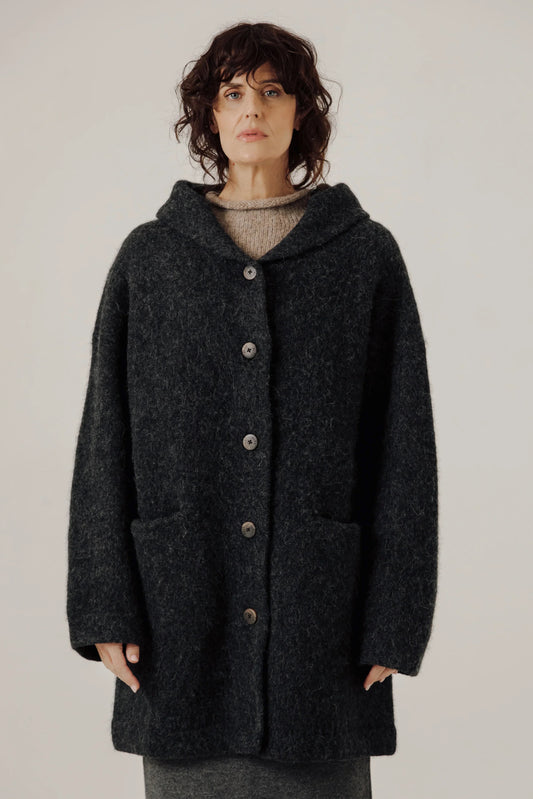 Bare Knitwear Nook Alpaca Knit Coat - Basalt