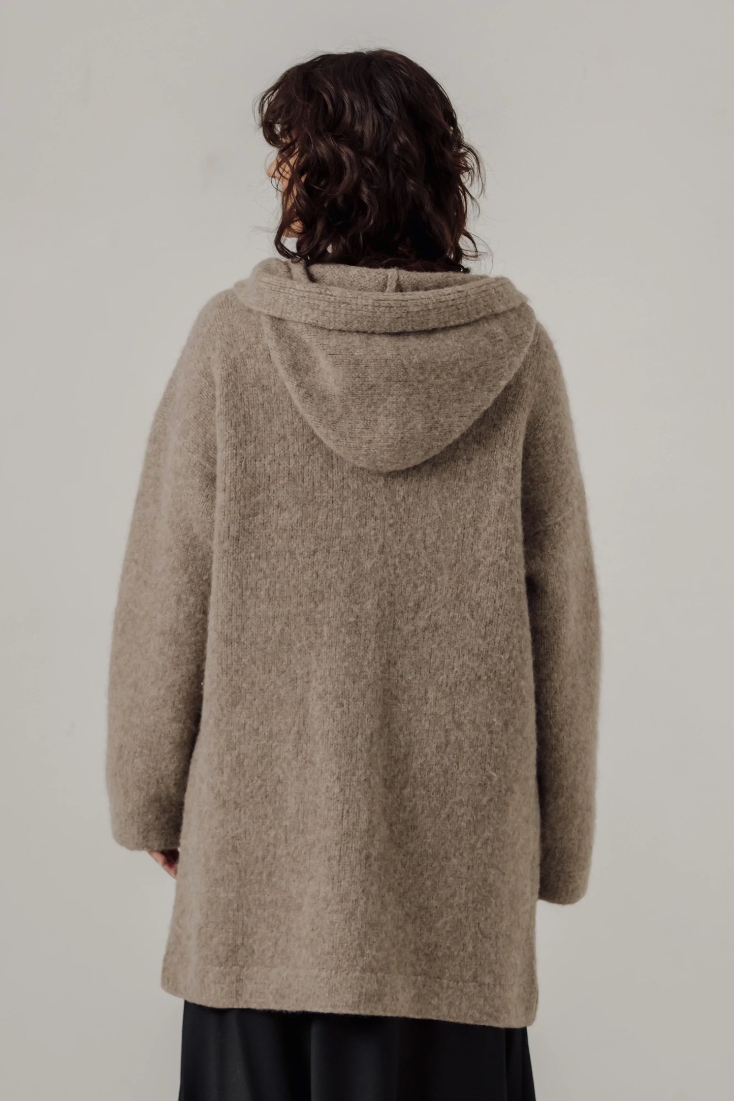 Bare Knitwear Nook Alpaca Knit Coat - Dark Fawn