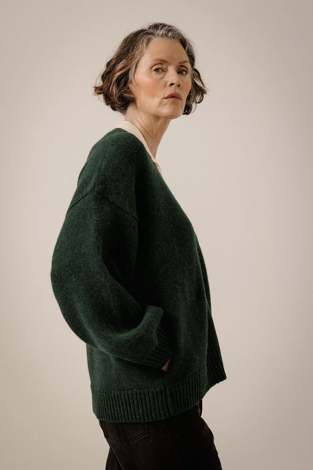 Bare Knitwear Oversized Alpaca Cardigan - Emerald