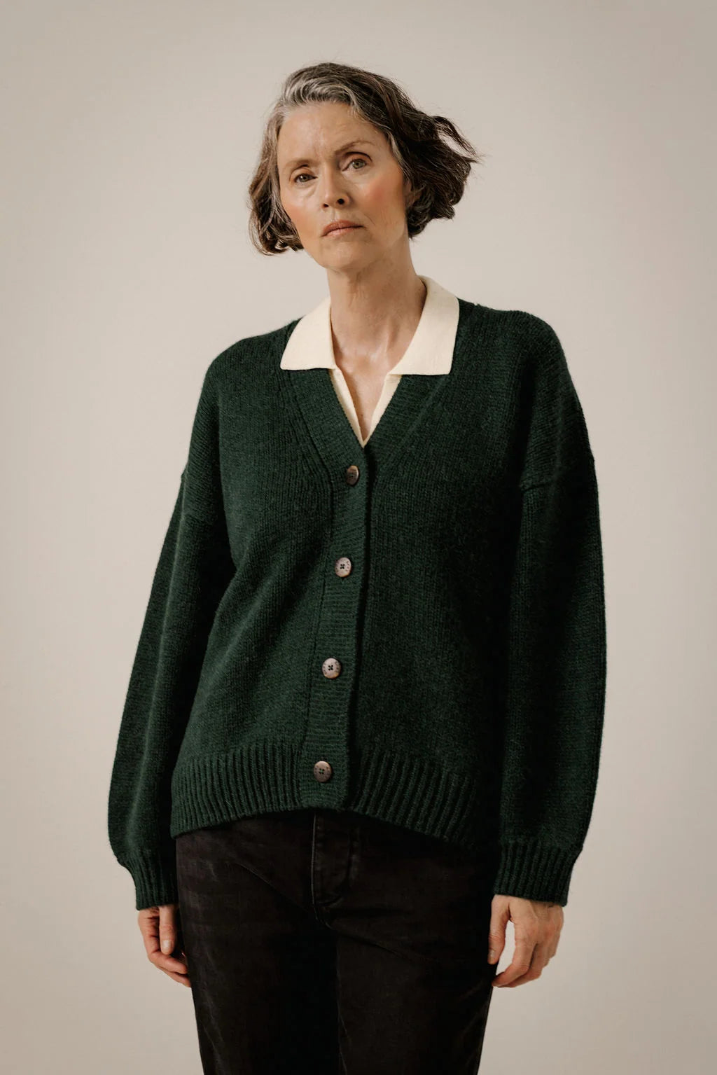 Bare Knitwear Oversized Alpaca Cardigan - Emerald