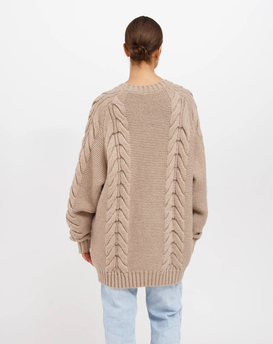 Adele Knit Big Sister Sweater - Fawn