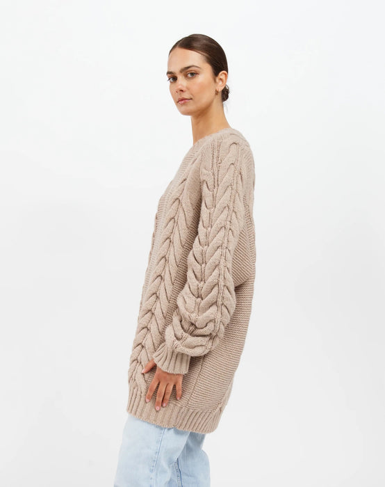 Adele Knit Big Sister Sweater - Fawn