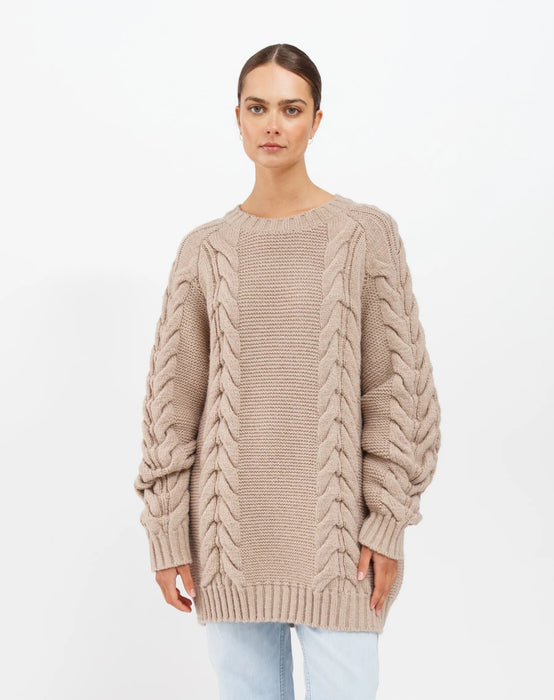 Adele Knit Big Sister Sweater - Fawn