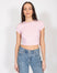 Brunette The Label Cropped Ribbed Tee - Bubblegum