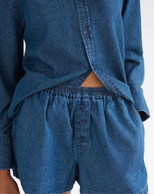 Brunette The Label Dark Denim Button Up