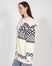 Fair Isle Knit Cardigan - Black/ Cream