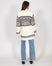 Fair Isle Knit Cardigan - Black/ Cream