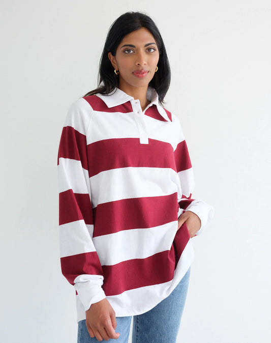 Brunette the Label Rugby Polo Shirt - Burgundy