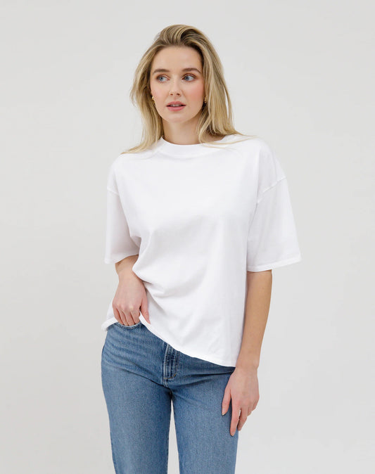 Boxy Crew Neck Tee - White