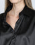 Bianca Satin Button Up Shirt - Black