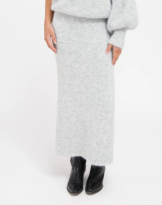 Victoria Midi Knit Skirt - Grey