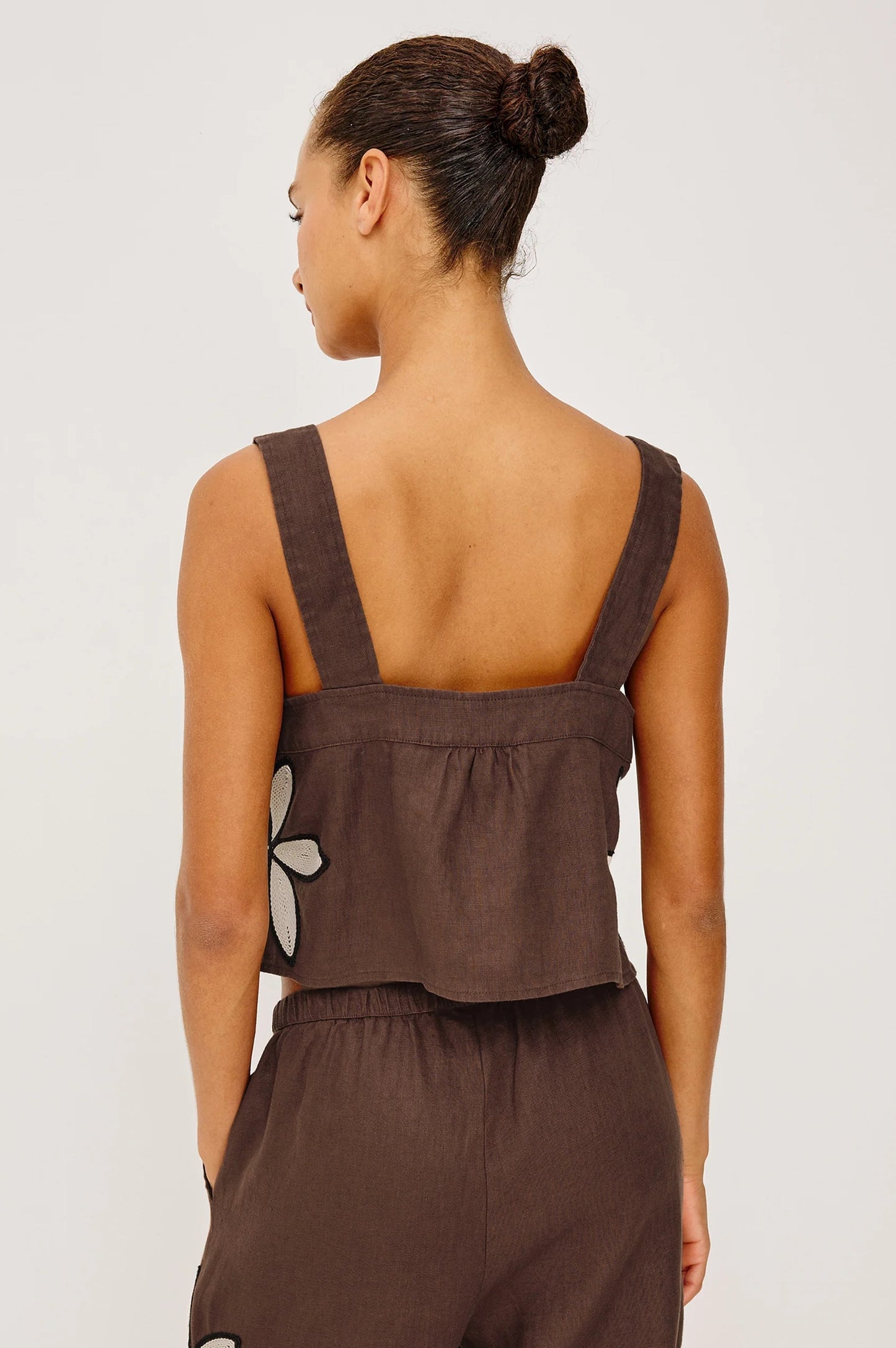 Rails Calais Top - Cocoa Floral Embroidery