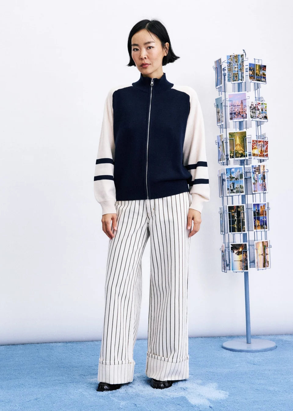 FRNCH Timbre Cardigan - Navy