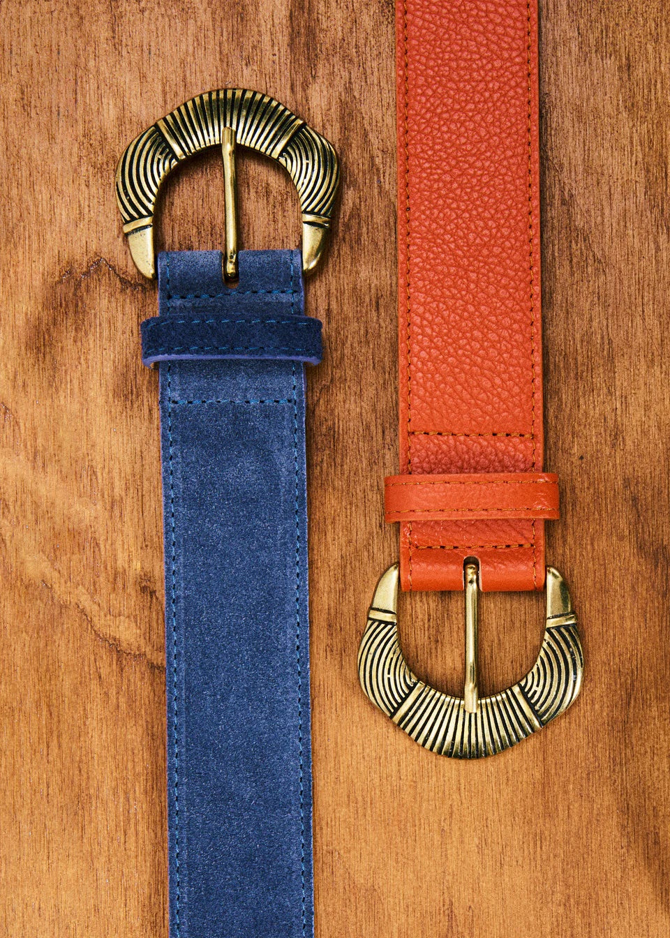 Nadeige Leather Belt - Orange