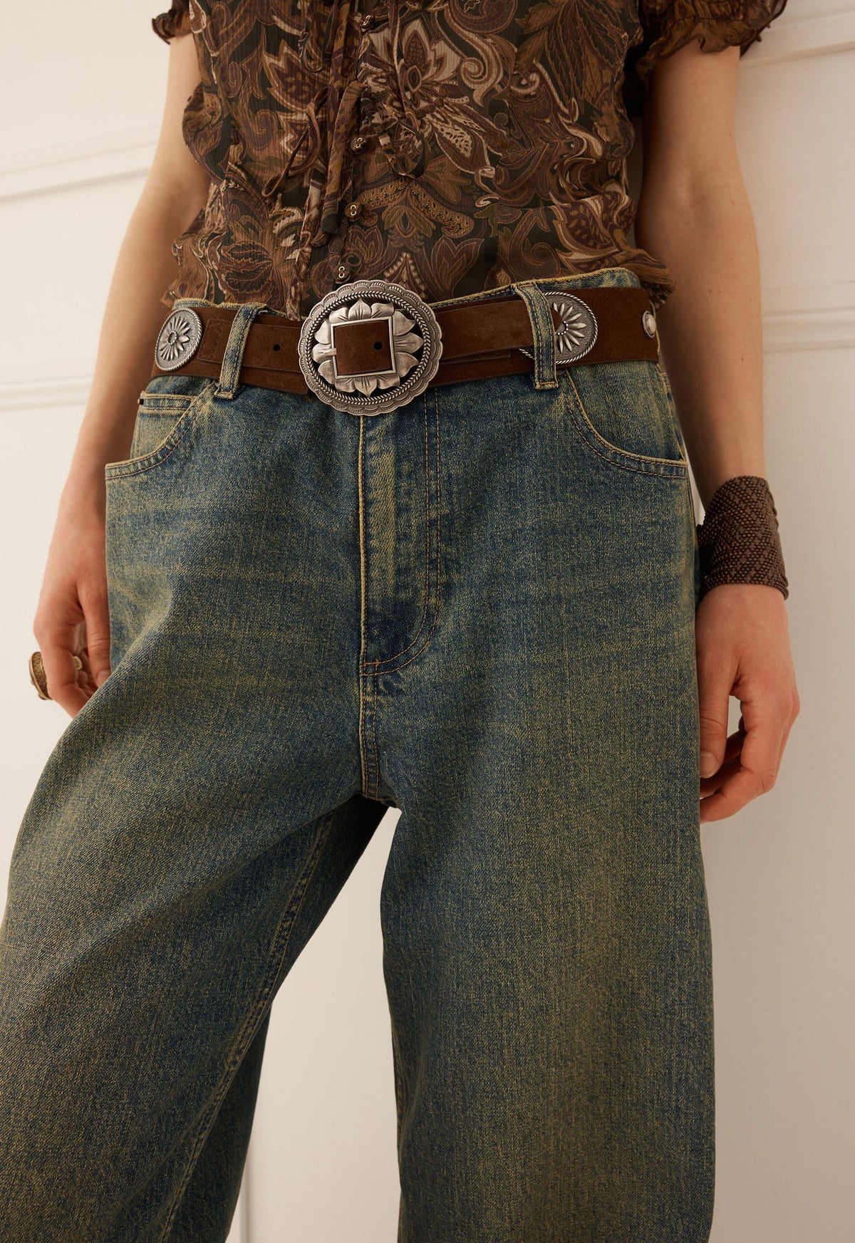 Spell Clandestine Suede Belt - Chocolate