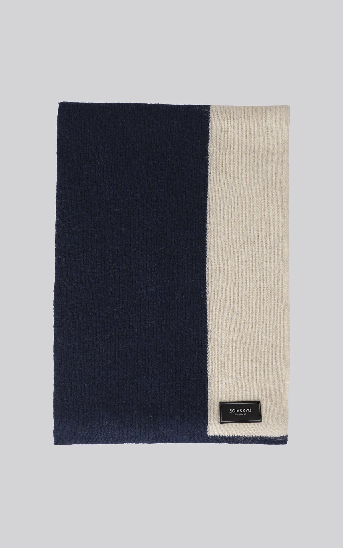Soia & Kyo Delani Wool Blend Rib Knit Scarf - Night Blue