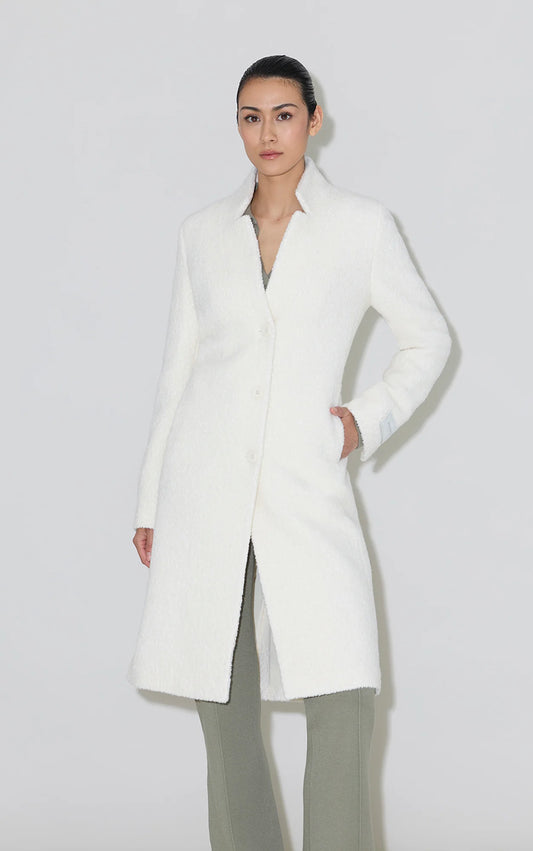 Soia & Kyo Diane Midi Coat in Bouclé Wool - Powder
