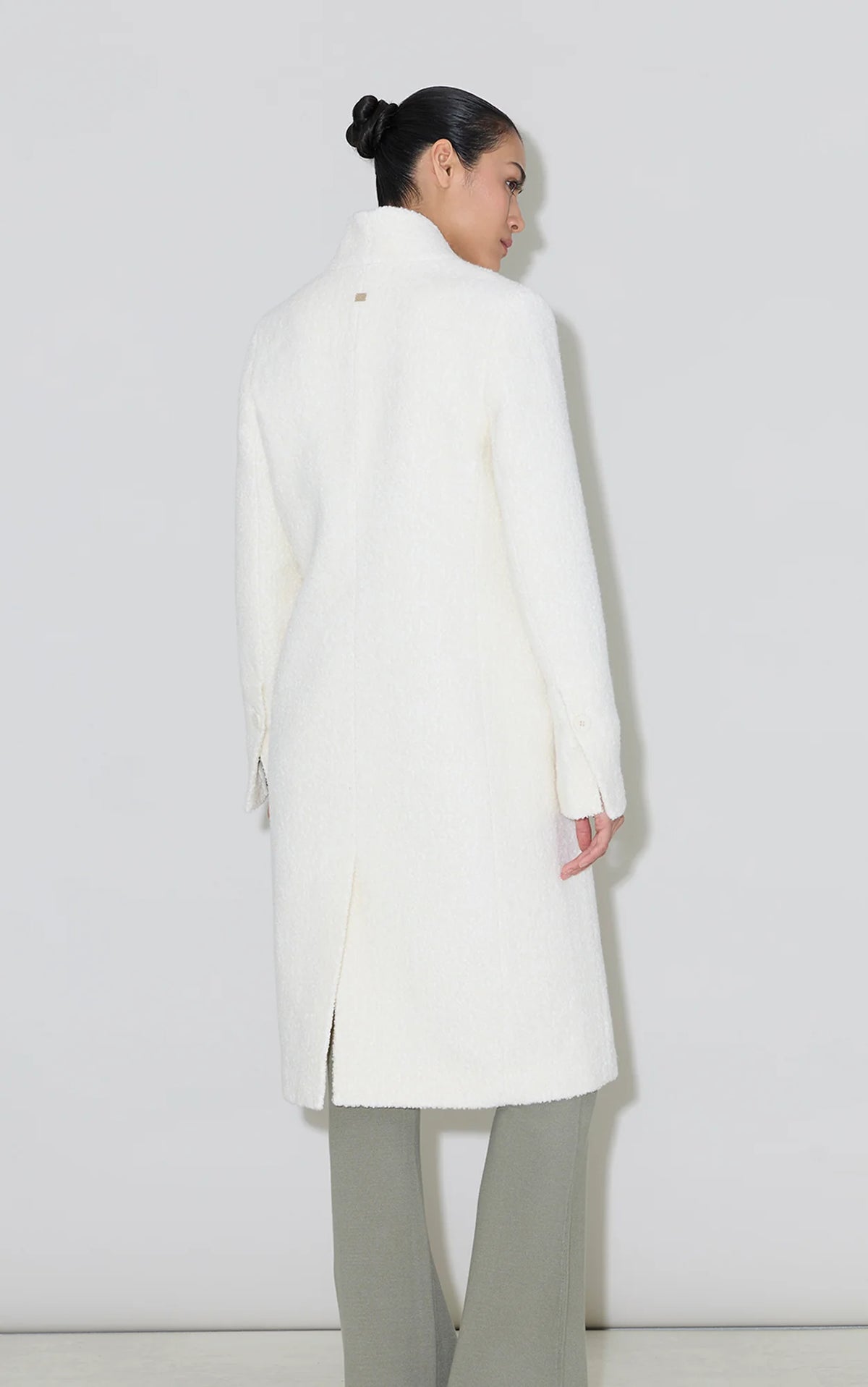 Soia & Kyo Diane Midi Coat in Bouclé Wool - Powder