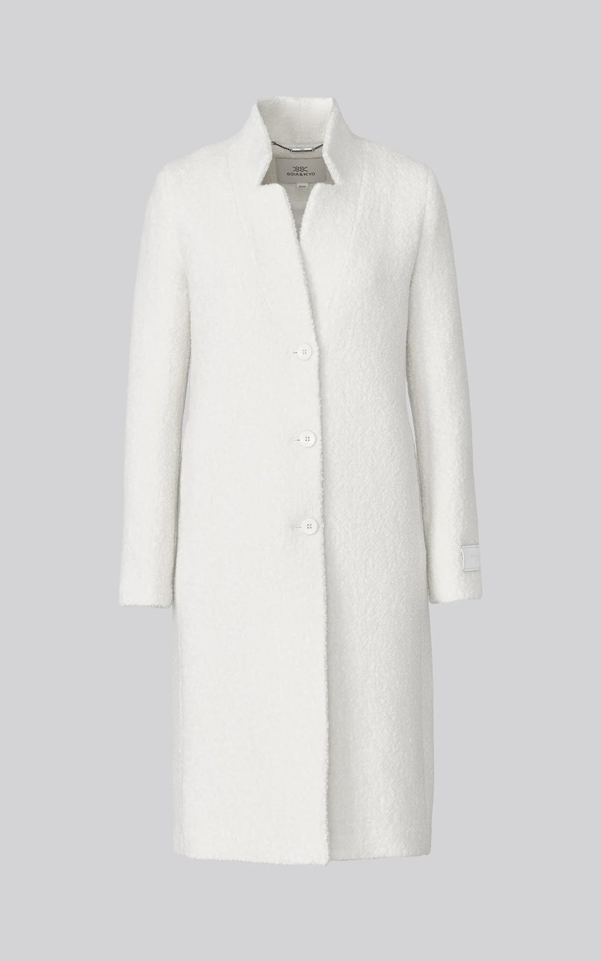 Soia & Kyo Diane Midi Coat in Bouclé Wool - Powder