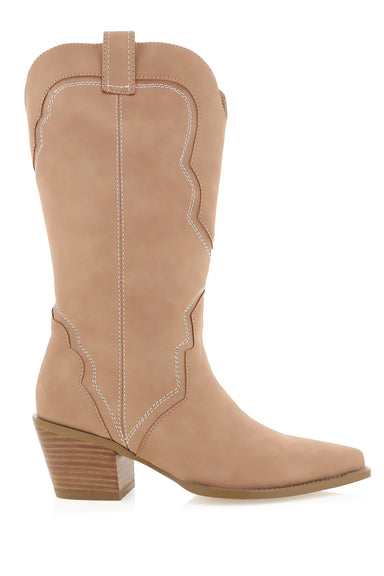 Dariel Mid Calf Western Boots - Orchid Nubuck