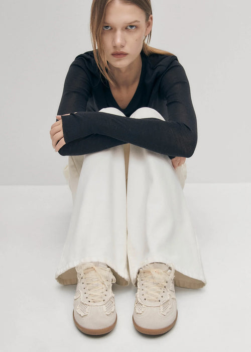 Alohas Tb.490 Crochet Cream Leather Sneakers