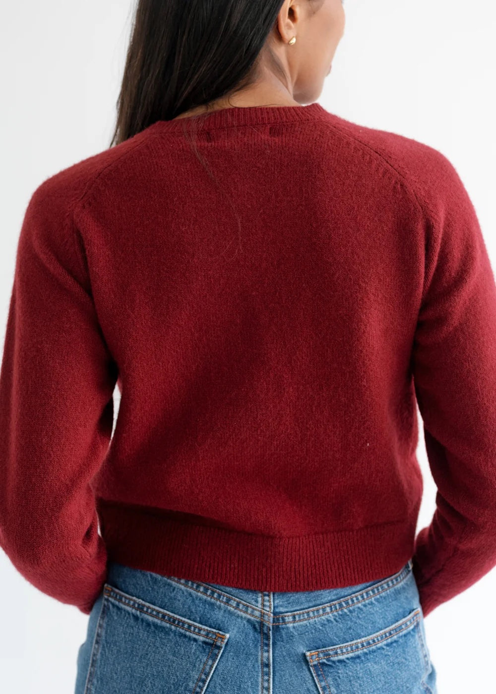 Brunette the Label Little Sister Cardigan - Burgundy