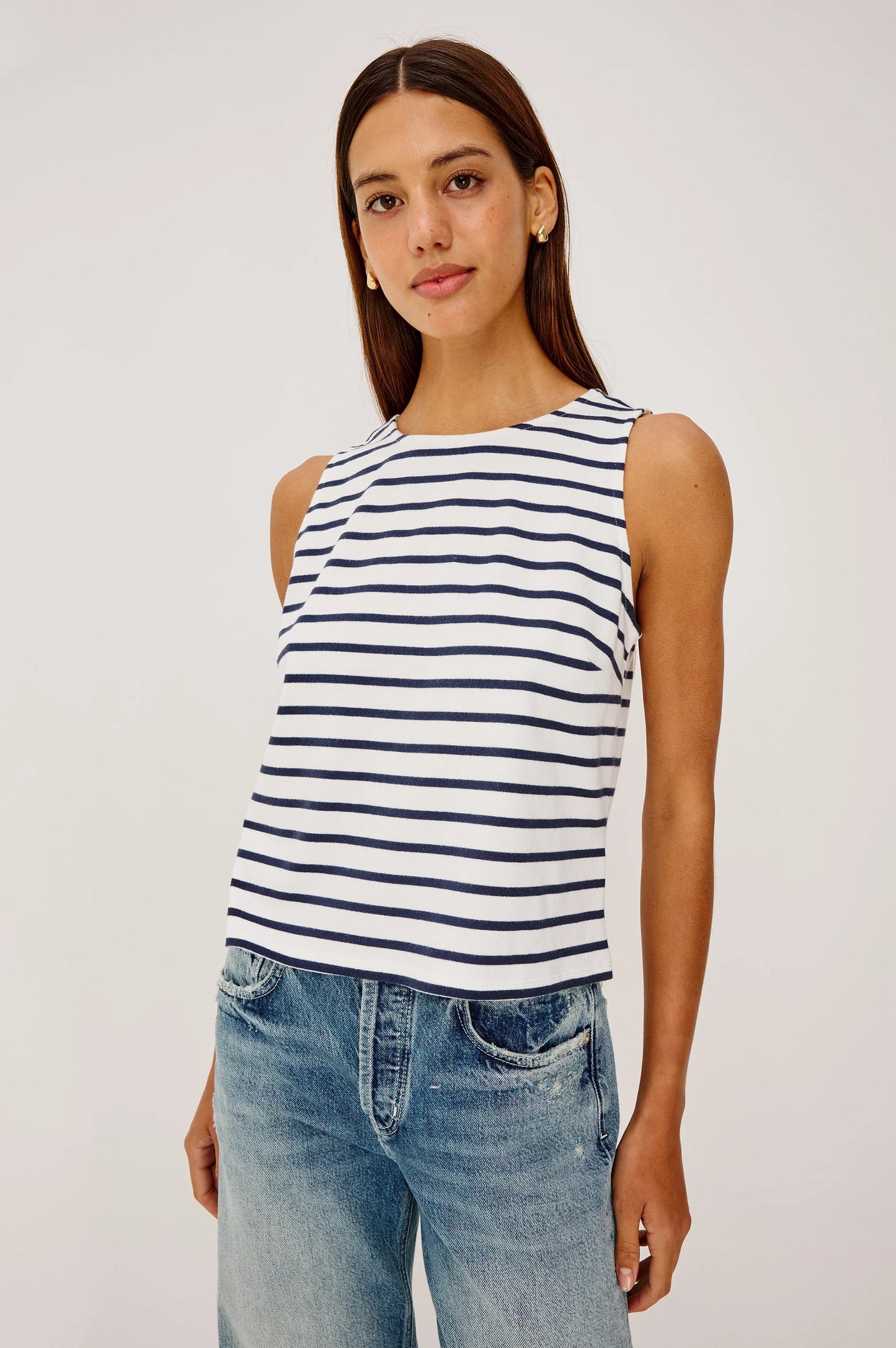 Rails Grace Top - Ivory Navy Stripe