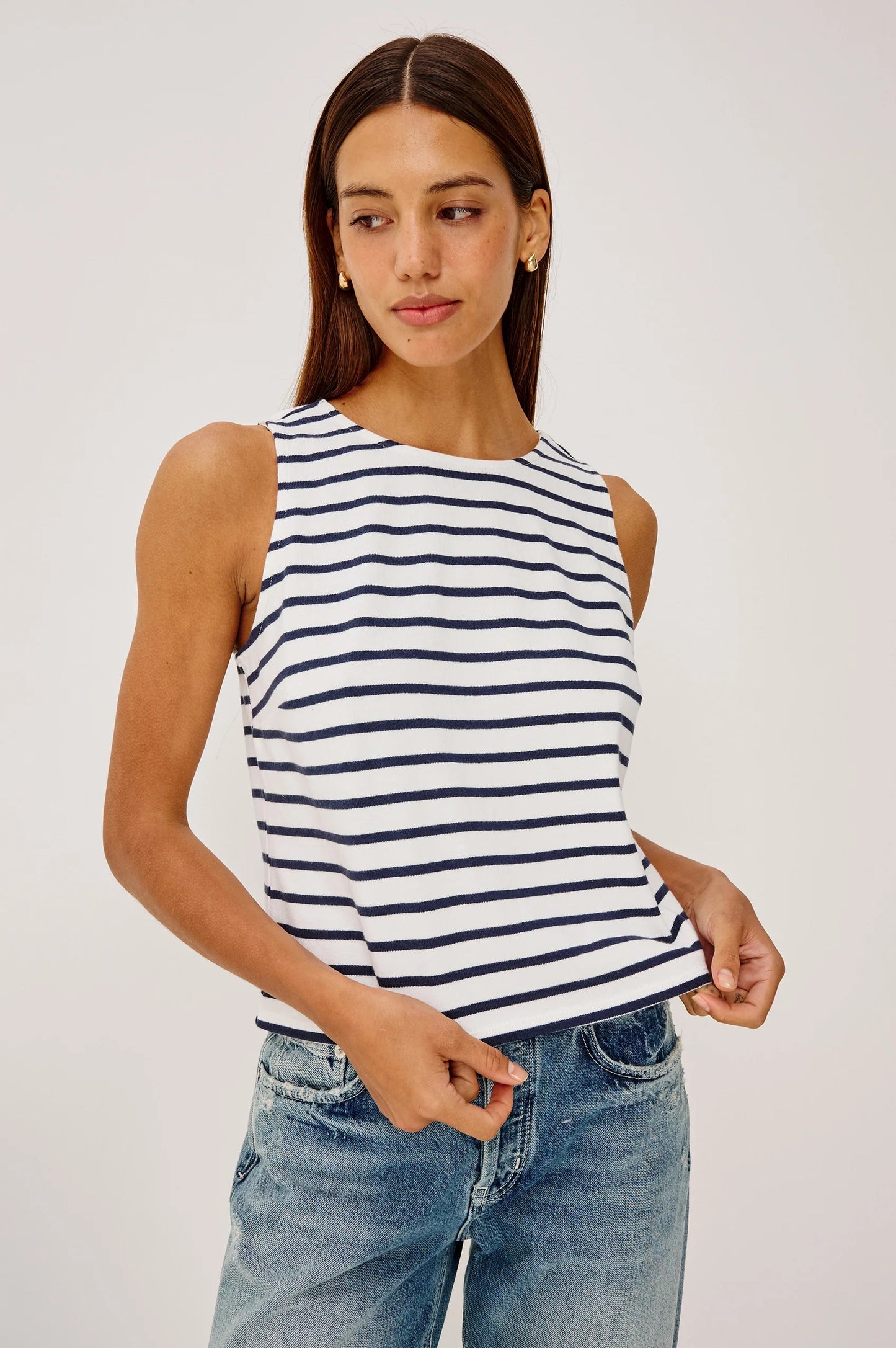 Rails Grace Top - Ivory Navy Stripe