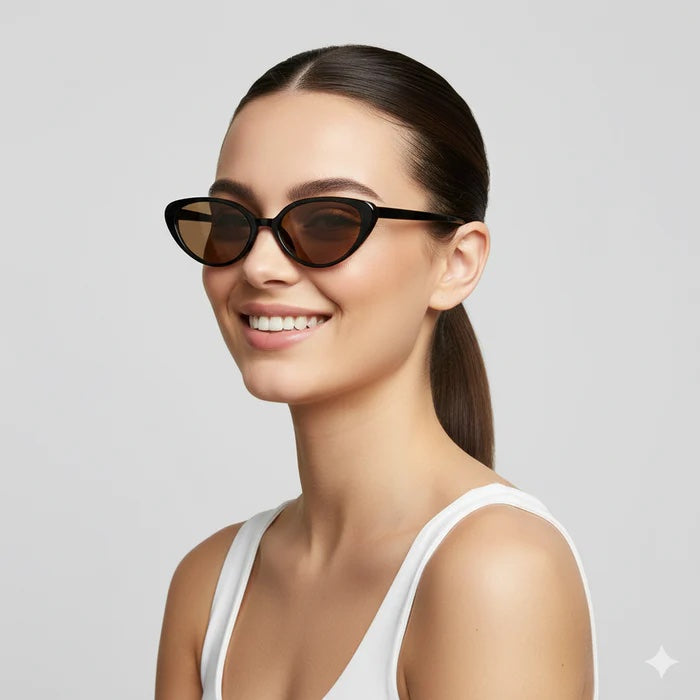 Shady Lady Lucy Sunglasses - Black/ Brown