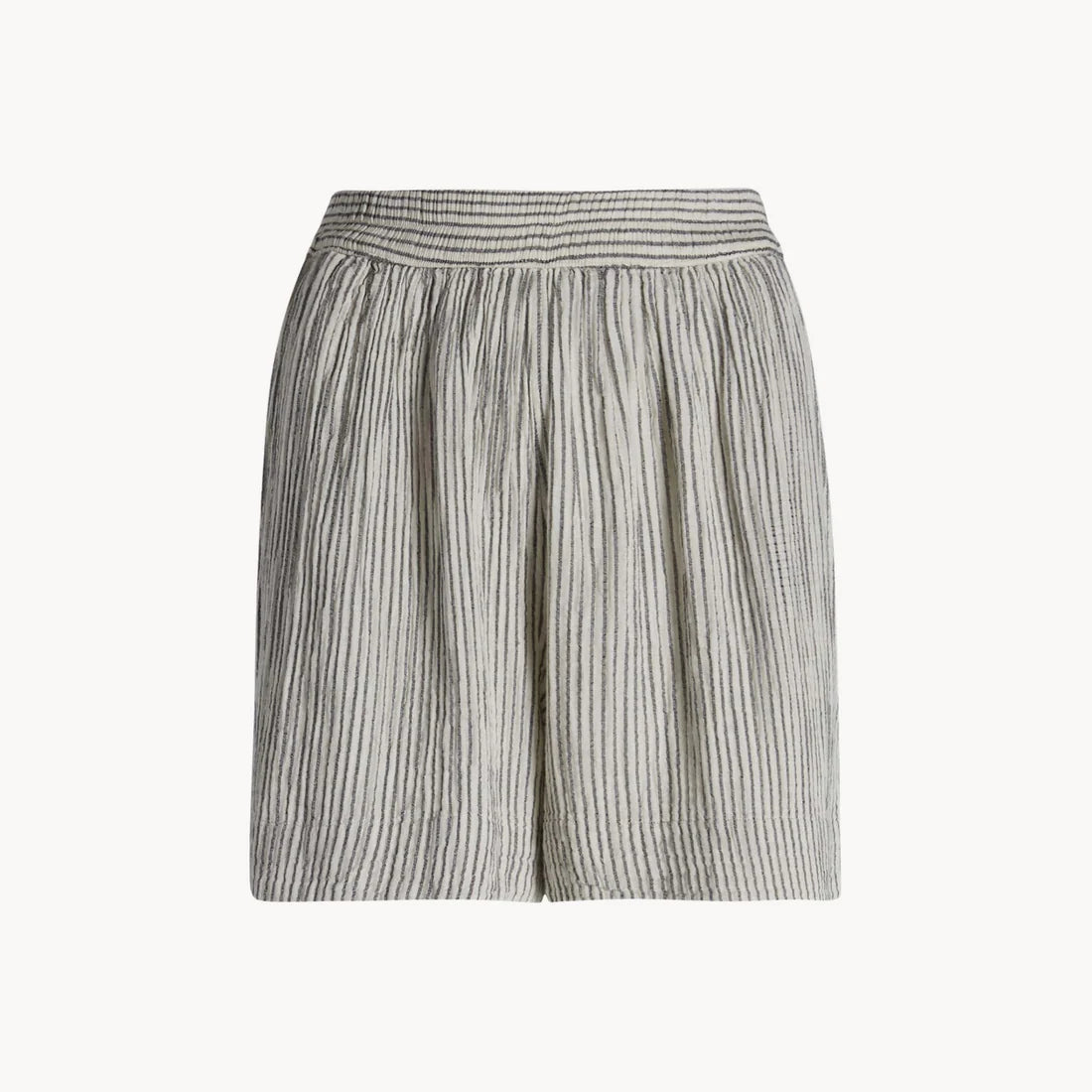 Striped Crinkle Cotton Shorts
