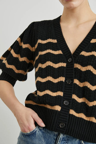 Rails Isla Cardigan - Black Camel Stripe