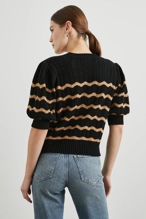 Rails Isla Cardigan - Black Camel Stripe