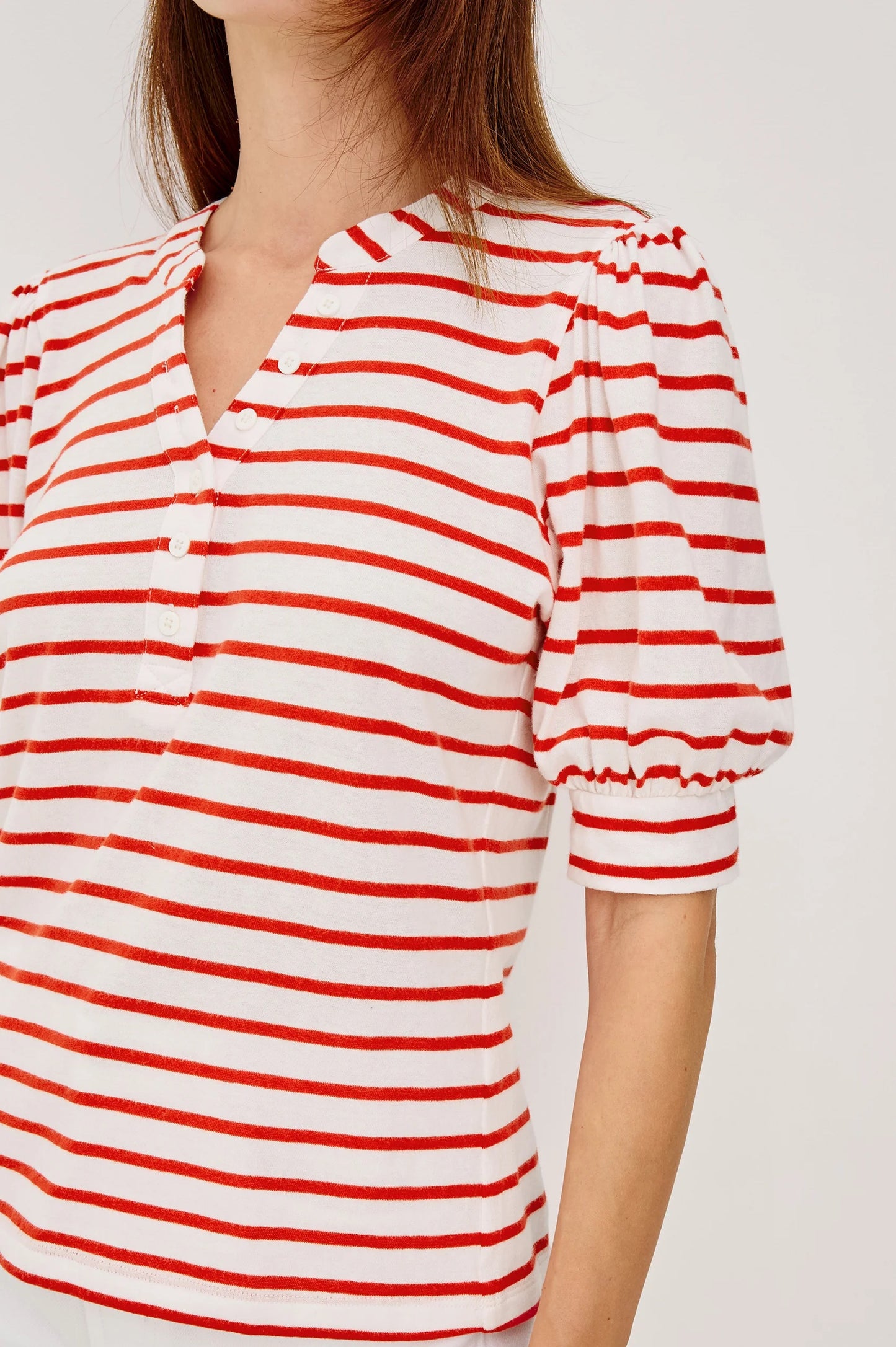 Rails Jewel Top - Scarlet Ivory Stripe