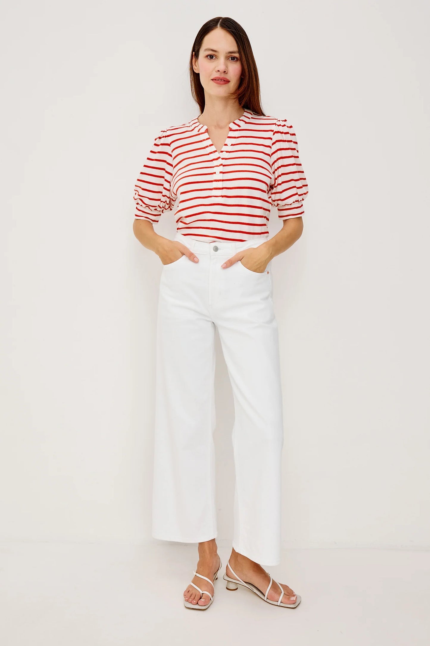 Rails Jewel Top - Scarlet Ivory Stripe