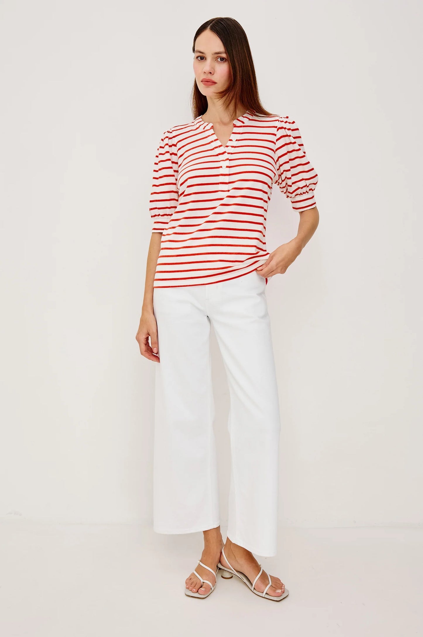 Rails Jewel Top - Scarlet Ivory Stripe