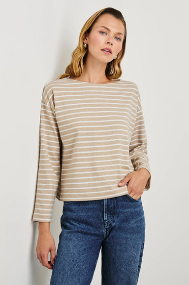 Rails Macy Top - Heather Beige Stripe